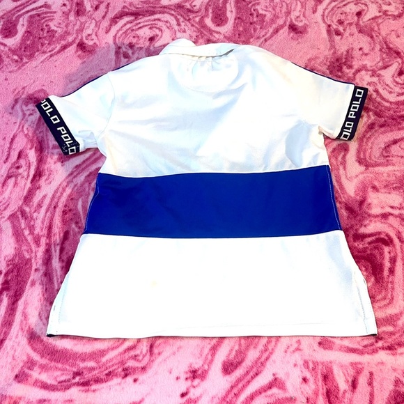 Toddler Polo by Ralph Lauren White and Blue Polo Shirt - Picture 2 of 4